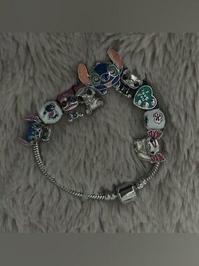 Charm Bracelet with Blue and Green Character Charms